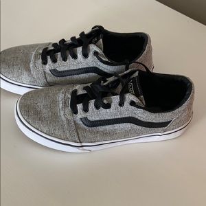 Heather grey lace up van sneaker shoes kids 5